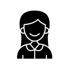 Girl icon in glyph style