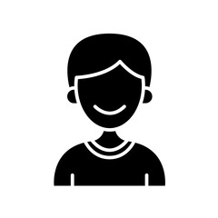 Happy Boy icon in glyph style