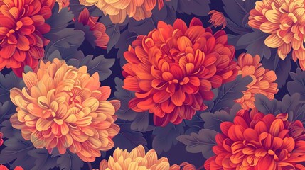 chrysanthemum seamless pattern wallpaper