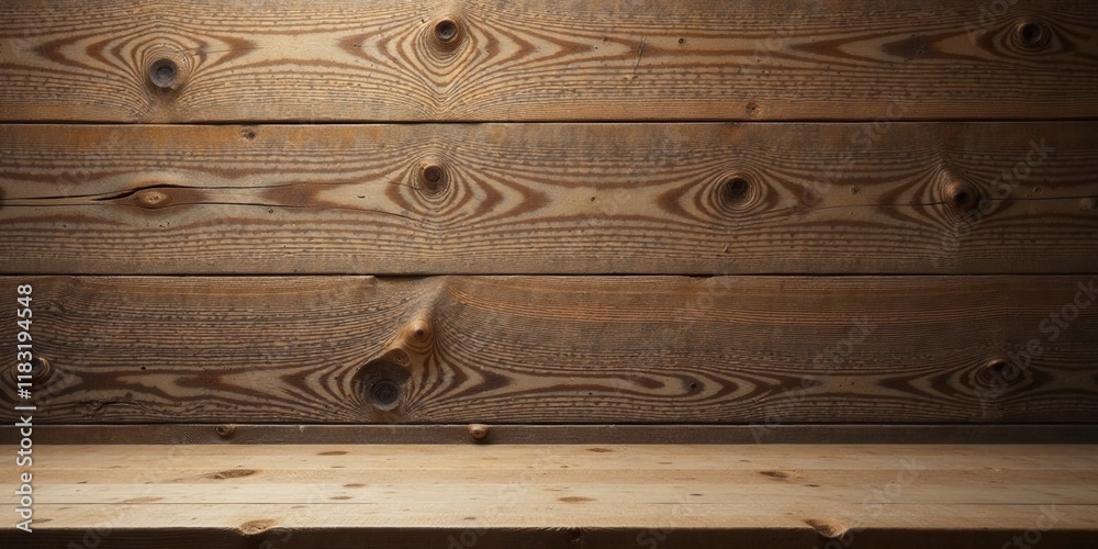 Aufkleber rustic wooden background with a weathered planked surface and empty tabletop