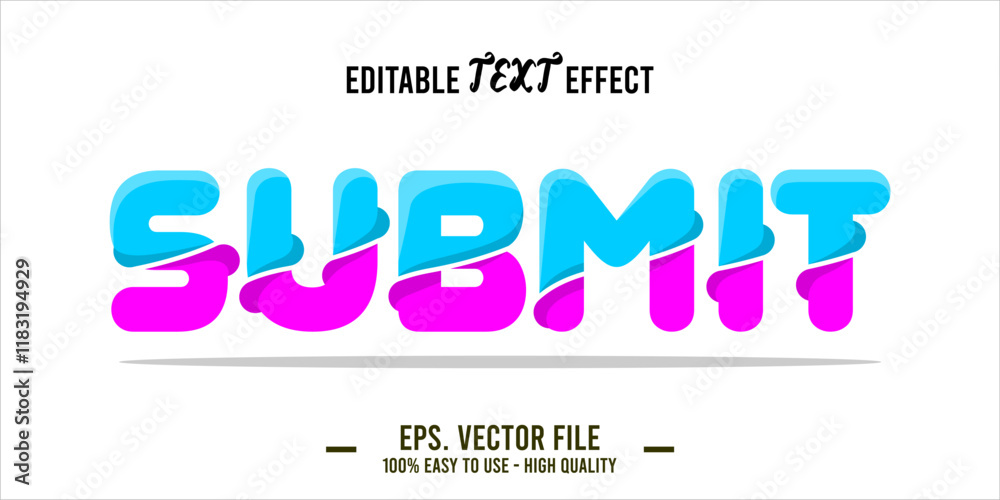 Fototapete typography submit word art illustration, editable text effect, eps file format