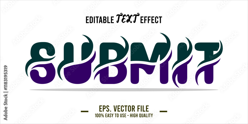 Fototapete typography submit word art illustration, editable text effect, eps file format