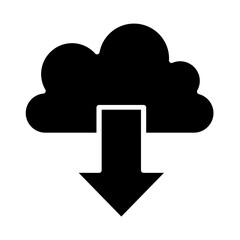 Cloud computing icon in glyph style
