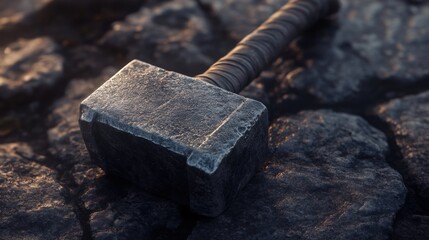 Old fantasy hammer close up