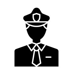 Policeman icon in glyph style