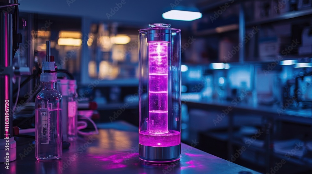 Aufkleber illuminating the future a conceptual fusion reactor in a high-tech los angeles lab environment