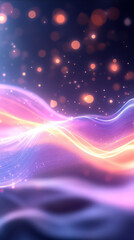 Obraz premium Vibrant abstract waves with glowing particles and soft colors