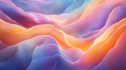 Obraz premium Vibrant abstract waves in flowing bright pastel colors, enhanced by soft gradient lights, creating a dynamic and lively visual