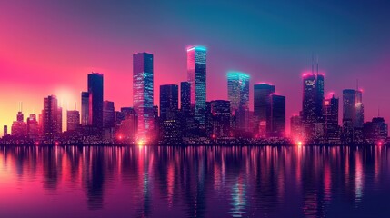 Fototapeta premium Futuristic cityscape event with floating skyscrapers metropolis digital art urban environment aerial view visionary architecture