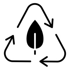 Eco friendly icon in glyph style