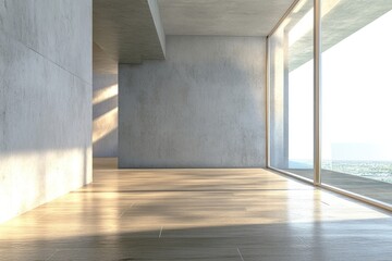 A large empty wall floor architecture interior.