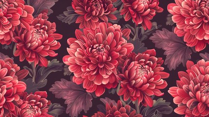 Chrysanthemum seamless pattern wallpaper