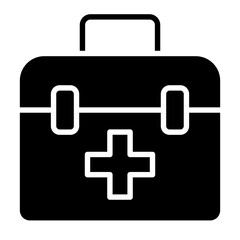 First aid kit icon in glyph style