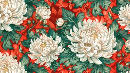Chrysanthemum seamless pattern wallpaper