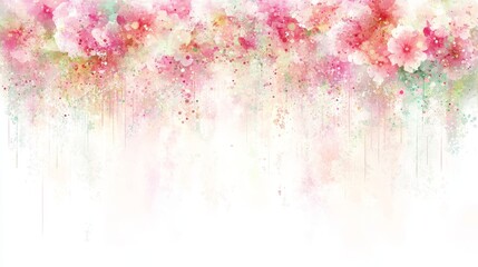 Fototapeta premium Watercolor Pink Flower Blossom Background Design