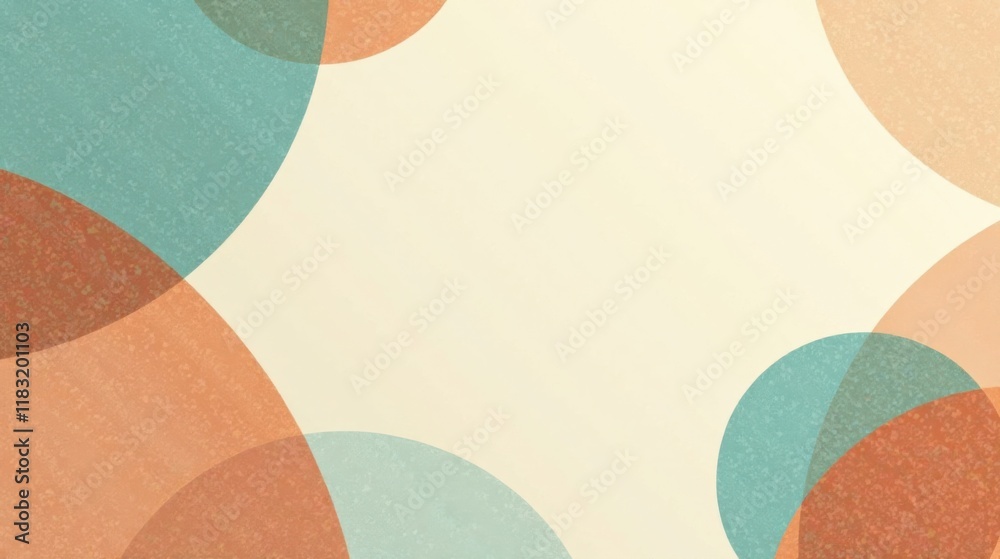 Aufkleber abstract background with overlapping circles in earthy tones