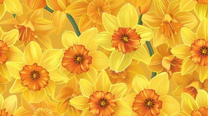 daffodil seamless pattern wallpaper