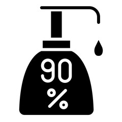 Alcohol gel icon in glyph style