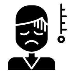 Sick man icon in glyph style