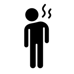 Tired people icon in glyph style