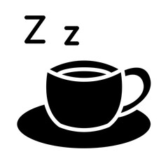 Hot drink icon in glyph style