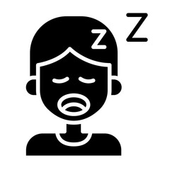 man sleep icon in glyph style