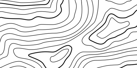 Abstract Contour Topographic Line Pattern in Black and White