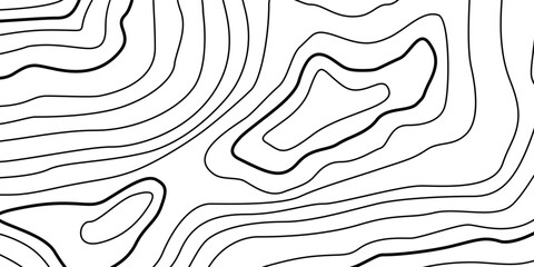 Abstract Contour Topographic Line Pattern in Black and White