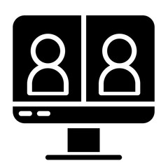 Video conference icon in glyph style