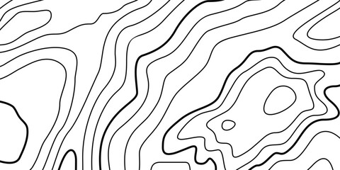 Abstract Contour Topographic Line Pattern in Black and White