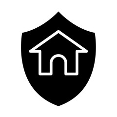 House insurance icon in glyph style