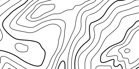 Abstract Contour Topographic Line Pattern in Black and White
