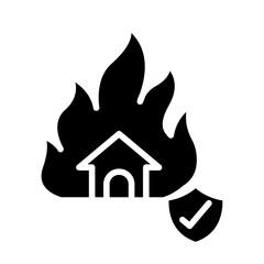 Fire insurance icon in glyph style