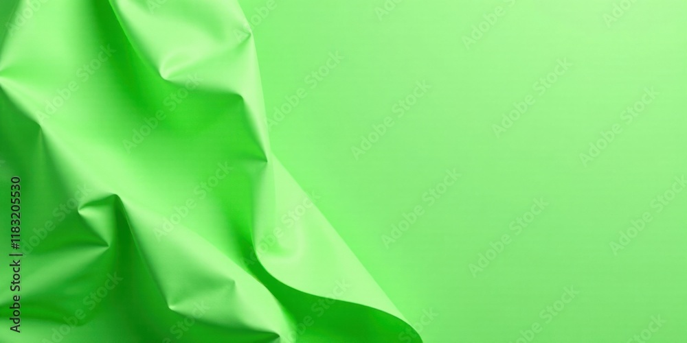 Fototapete Abstract Green Fabric Drape with Smooth Surface and Soft Texture