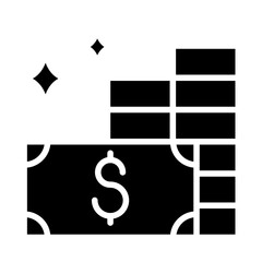 Money icon in glyph style