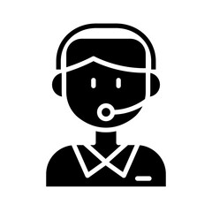 call center icon in glyph style