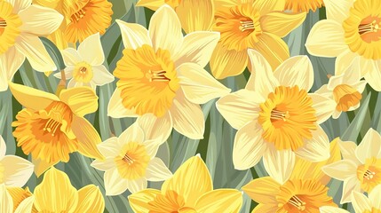 daffodil seamless pattern wallpaper