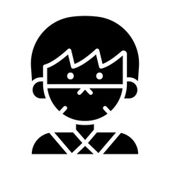 man face with mask icon in glyph style