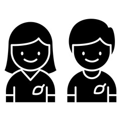 Eco People icon in glyph style