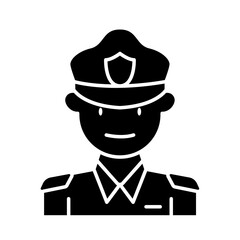 Policeman icon in glyph style