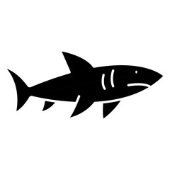 Shark icon in glyph style