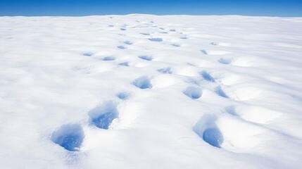 Obraz premium Winter Wonderland Footprints Across Pristine Snowscape
