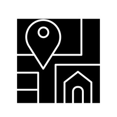 Pin, Location icon in glyph style