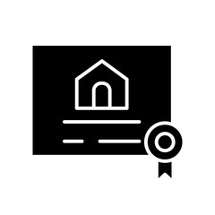 house certificate icon in glyph style