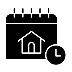 Construction calendar icon in glyph style