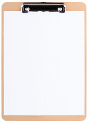 Clipboard. Clipboards with low profile clip, letter size. Wood heavy duty clipboard. Back to School. Teacher Classroom Supplies. School supplies for college students. Copy space. Isolated background