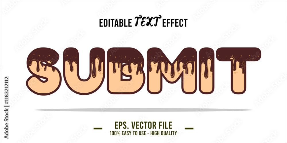 Fototapete typography submit word art illustration, editable text effect, eps file format