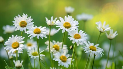 Fototapeta premium daisy seamless pattern wallpaper