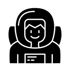 Man astronaut icon in glyph style