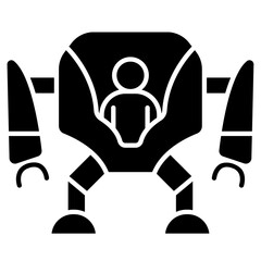 Robot icon in glyph style